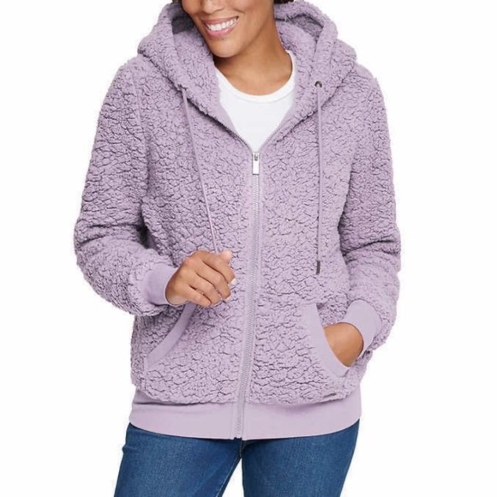 Marc New York Ladies' Cozy Full Zip Fleece Hooded Jacket Purple XL & 2XL NWT